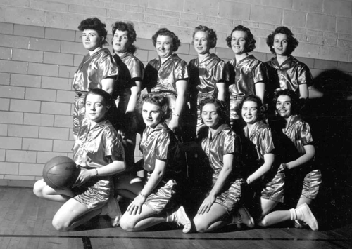 Fort Hancock's WAC basketball team pose for a photo in YMCA.