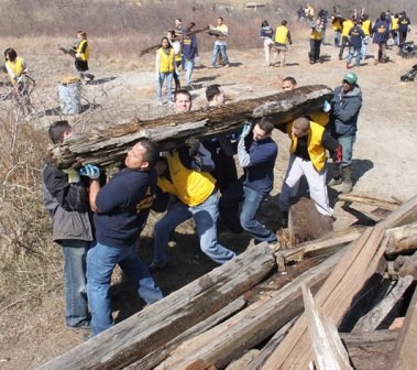 Volunteers from the Church of God clear debris from the last remaining salt marsh in the Rockaways. Volunteers from the Church of God clear debris from the last remaining salt marsh in the Rockaways.