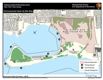 Great Kills Park site map- this area is closed to the public for safety reasons
