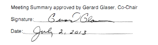 Signature of Committee Co-Chair, Gerard Glaser