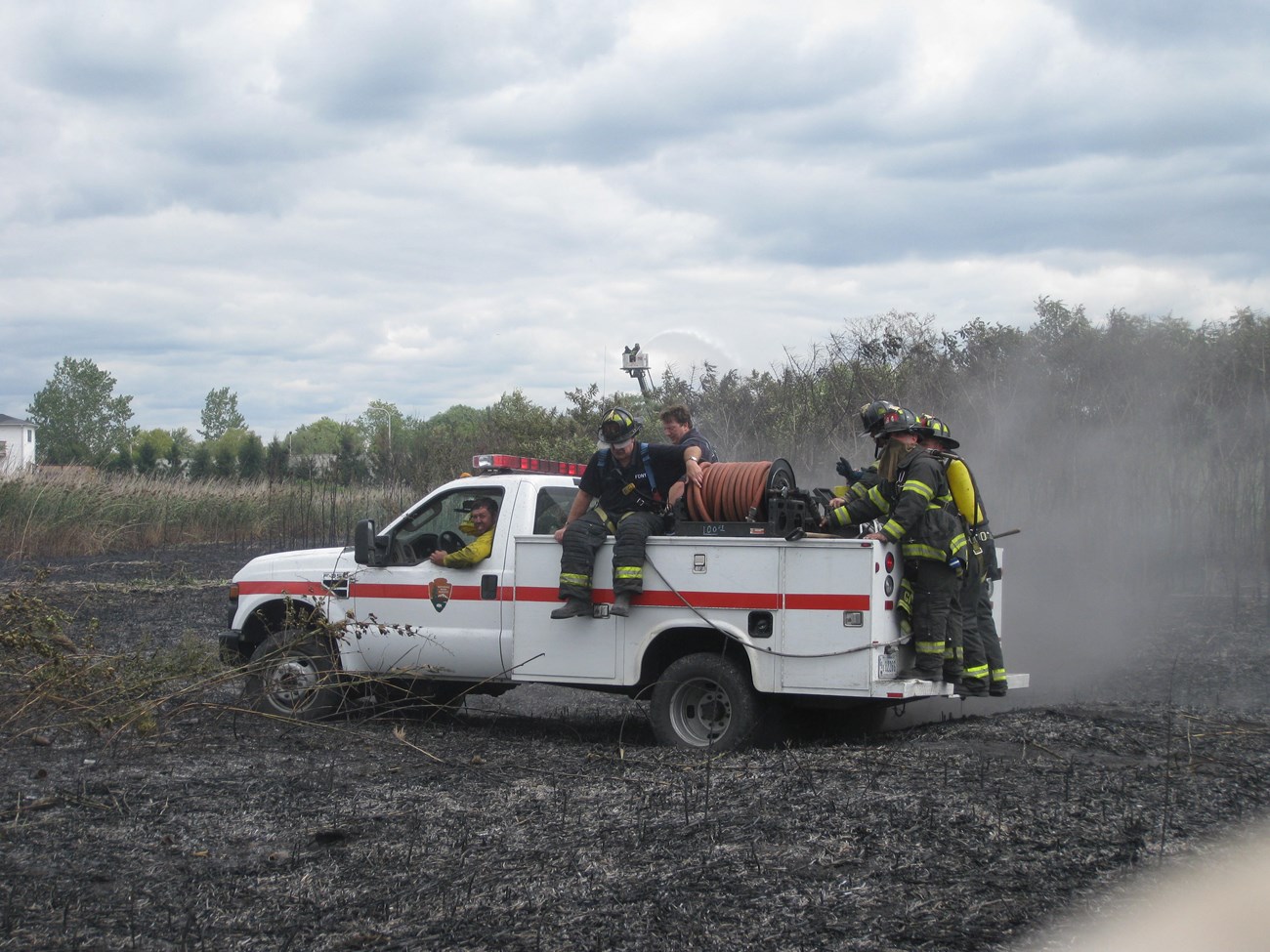 Fire truck after fire at Great Kills Park August 2010