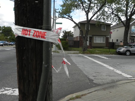 The fire threatened several houses bordering the park.
