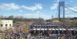 The start of the NYC Marathon, at Fort Wadsworth, Gateway NRA