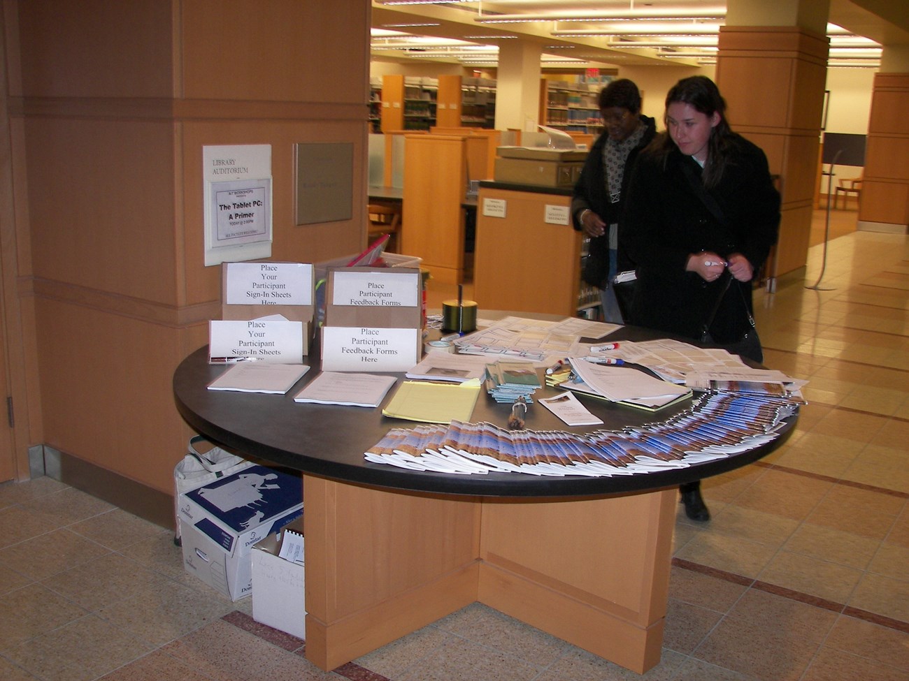 Materials table at the Jamaica Bay Symposium, Plight and Promise-A Sharing of Research Prospectives.