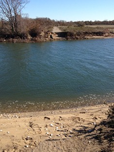 The washout area on the West Pond Trail at Jamaica Bay Wildlife Refuge, after Hurricane Sandy. NPS Photo by Josh Fulton.