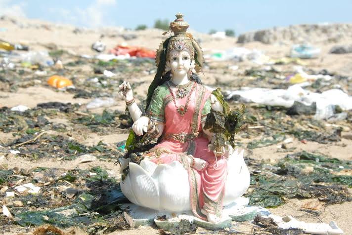 Lakshmi, Hindu goddess of wealth, fortune and prosperity, found at Jamaica Bay