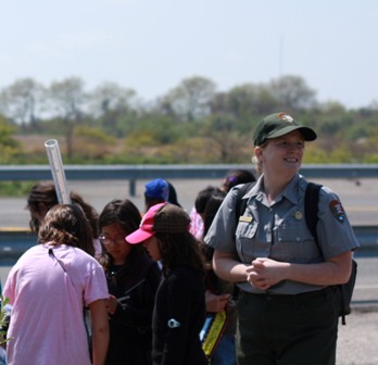 TRT Renay Moran-Kurklen and her students on their way to the beach.