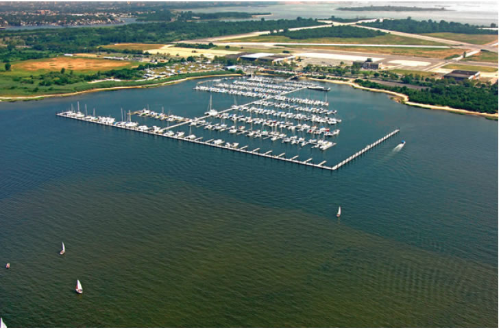 Aerial photo of Gateway Marina in the Jamaica Bay Unit of Gateway National Recreation ARea