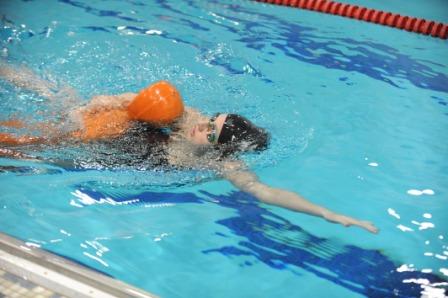 Take the surf-lifeguard test at Gateway, summer jobs are still available. Swimmer taking the pre-employment test. Photo copyright Ms. DiBiase-Blaich.