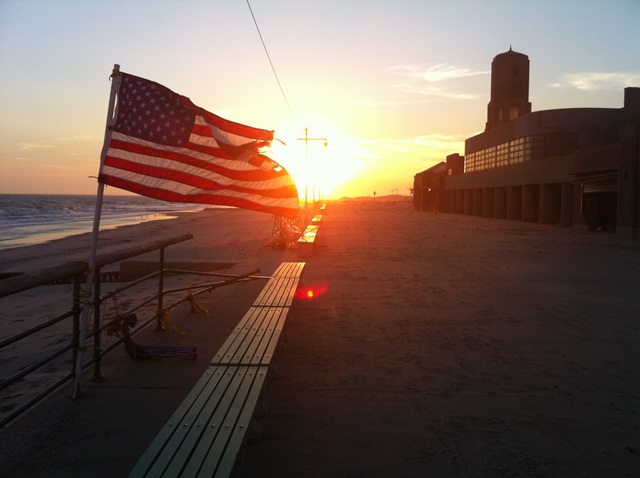 Sunset at Jacob Riis Park on Veterans Day 2012. NPS Photo by John Noble.