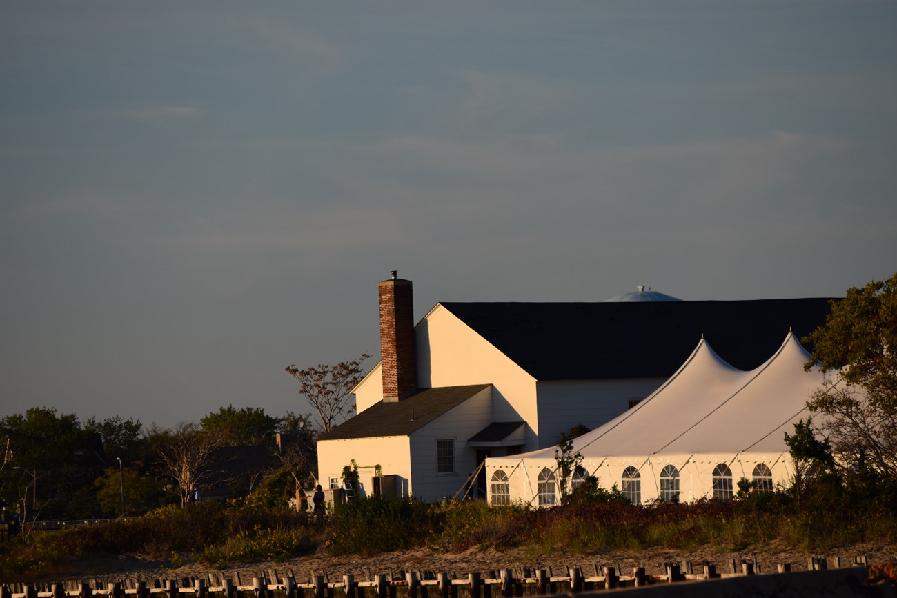 Historic Chapel beside event tent