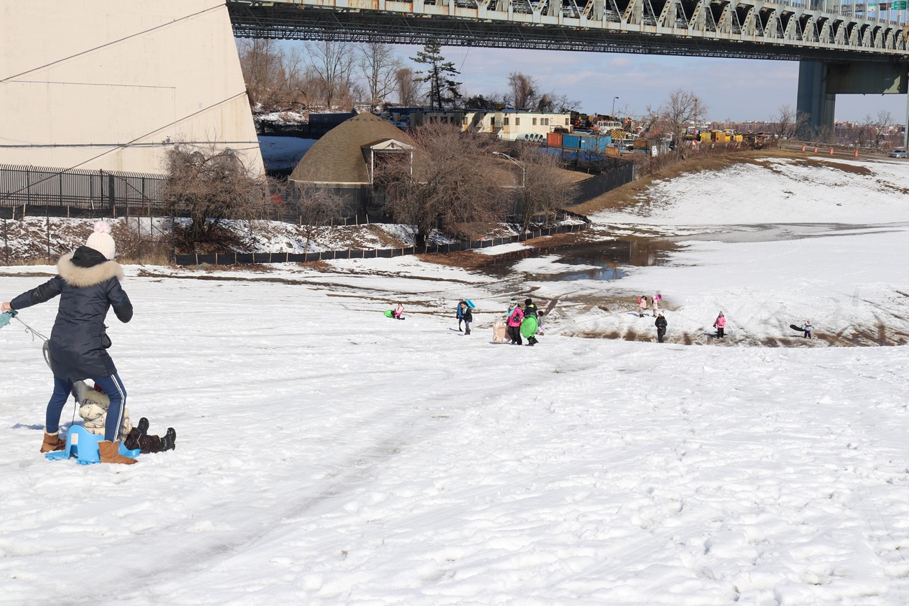 Sledding at Fort Wadsworth