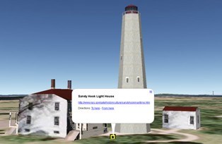 Sandy Hook Lighthouse in Google Earth
