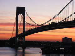 Verrazano Bridge near Fort Wadsworth, Gateway National Recreation Area.