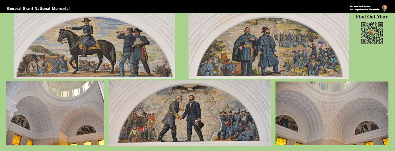 Green background with colored images