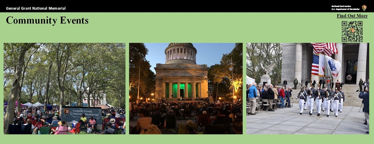Green background with colored images