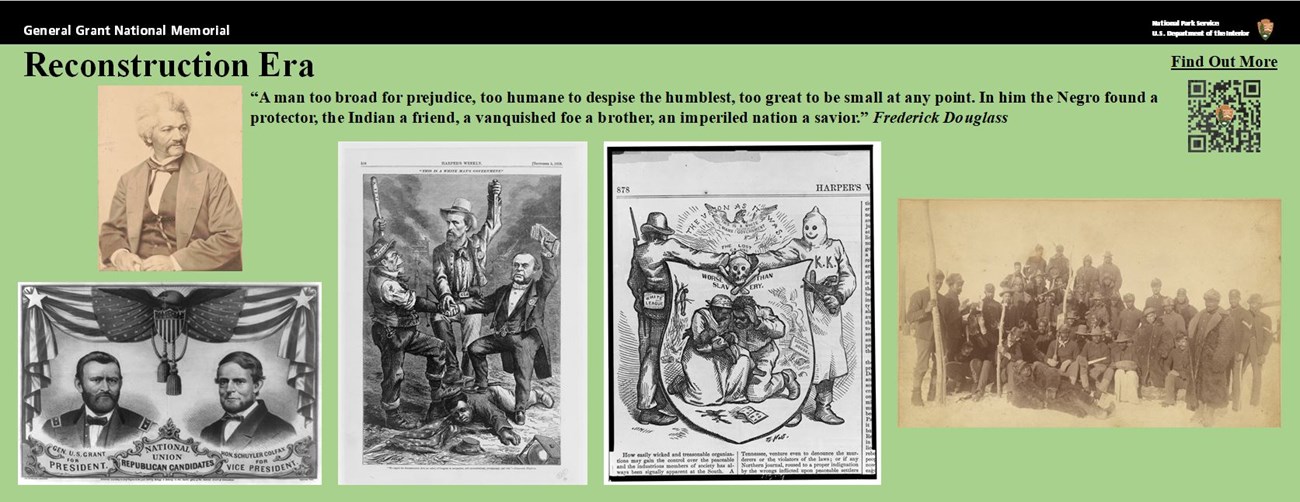 Green background with black text and black and white images