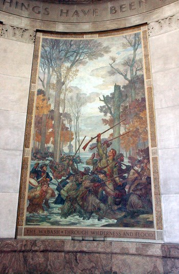 Clark's men march through flooded land Clark's men march through flooded land