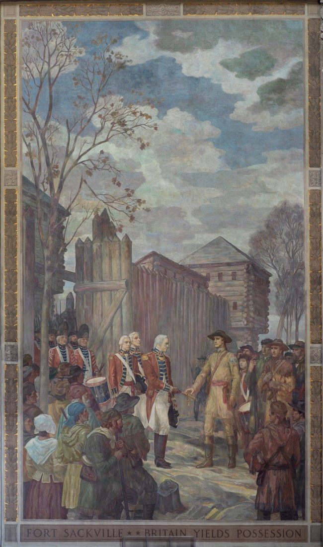 Hamilton surrenders Fort Sackville to George Rogers Clark