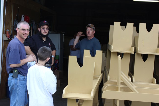Boy scouts working during the annual Spirit of Vincennes Rendezvous