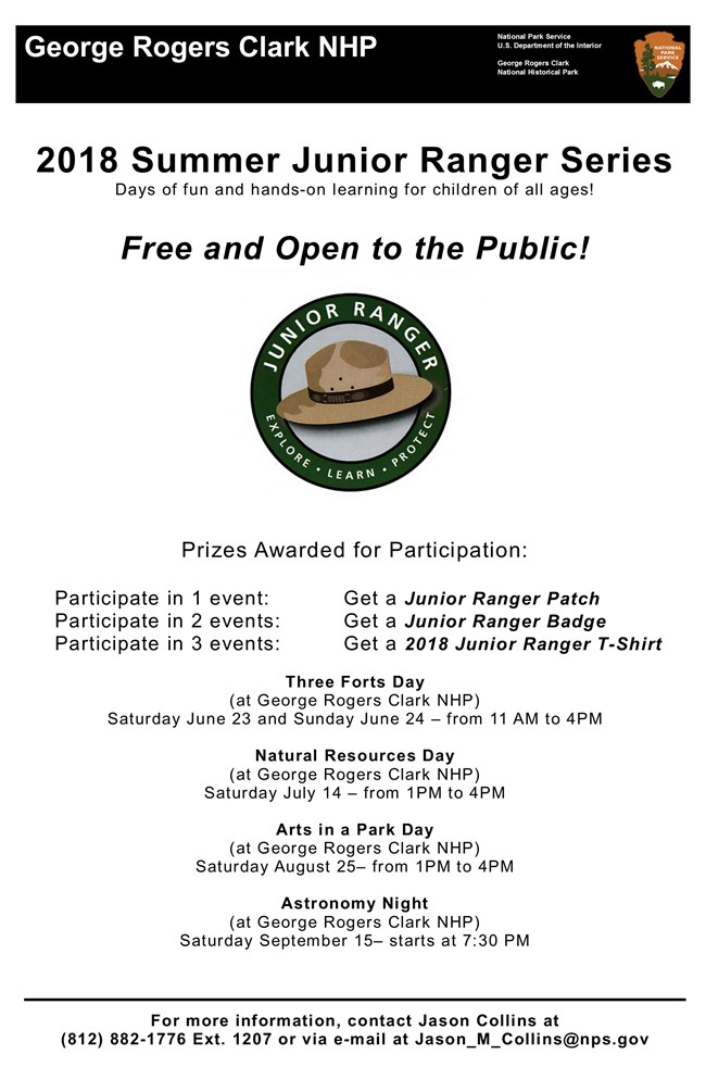 Junior Ranger bulletin board 2018 page 11x17 2018 Summer Junior Ranger flyer