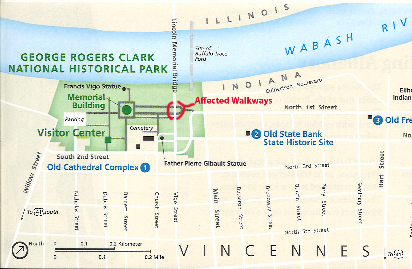 George Rogers Clark NHP map affected walkways George Rogers Clark NHP map affected walkways
