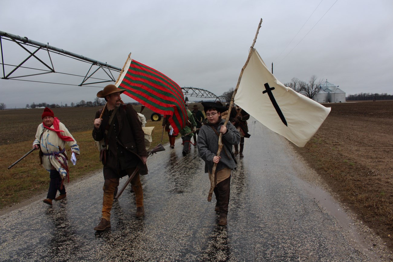 Participants in the 2018 Clark March walking