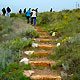 people walk the trail