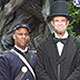 Abraham Lincoln and member of the 54th Massachusetts Volunteer Infantry Regiment reenactors