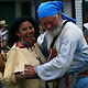 Two dancers dressed in Rendezvous garb