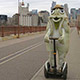 photo of the mascot on a segway