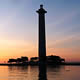 sunrise behind the memorial