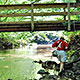 small photo of friend and dog at Prince William Forest Park, Triangle, Virginia