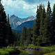 view of Never Summer Mountains from Kawuneeche Valley