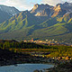 Kennecott and Root glaciers overlook the historic industrial town of Kenn