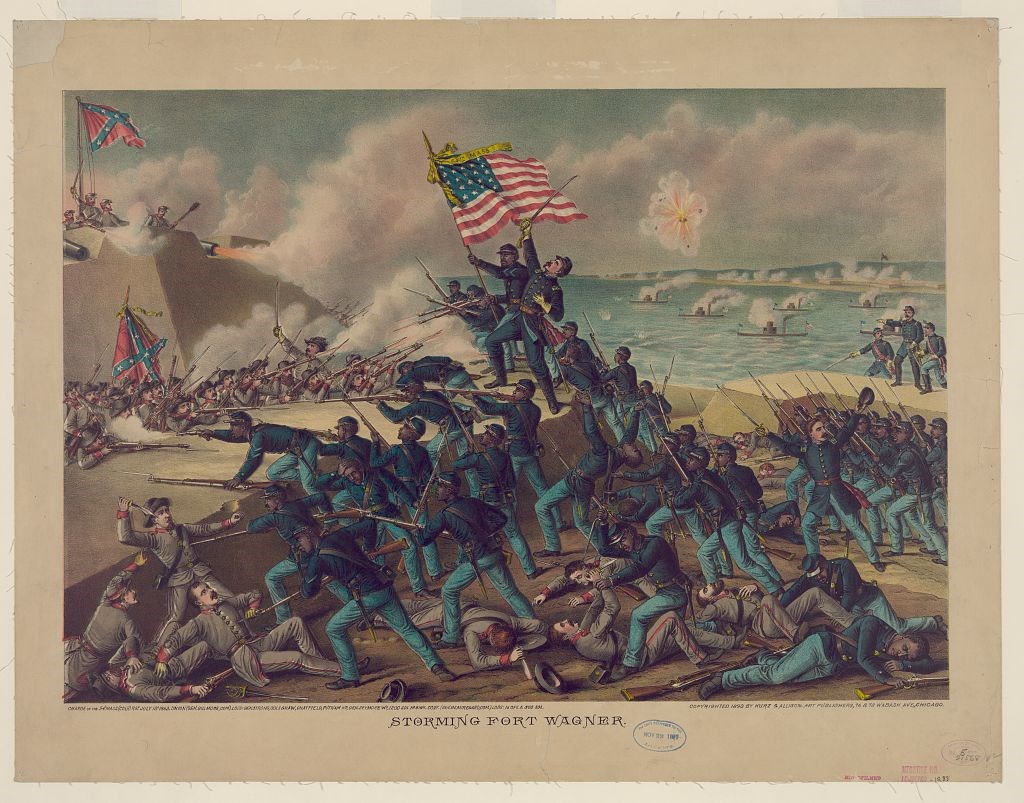Lithograph of the Attack on Fort Wagner by Kurz and Alison, Library of Congress