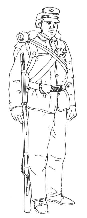 Soldier Sketch Sketch of a US Civil War Soldier Standing with rifle