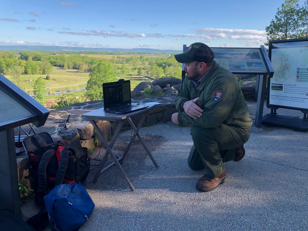 A Park Ranger presents a virtual field trip program