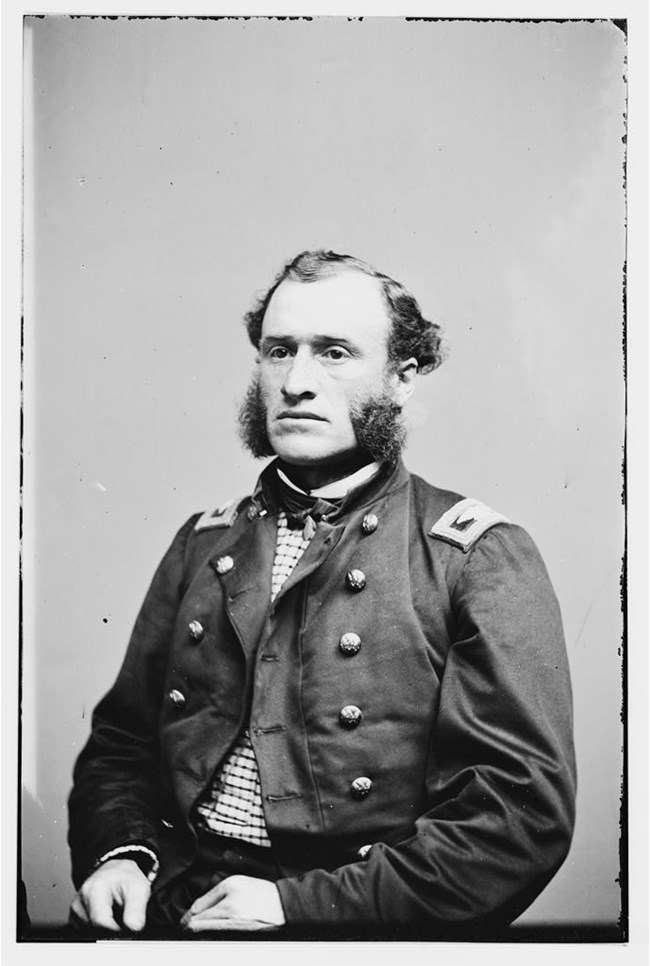 Photograph of a seated Civil War officer, Henry Morrow