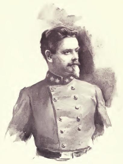 Sketch of a bearded man in a gray military officers uniform