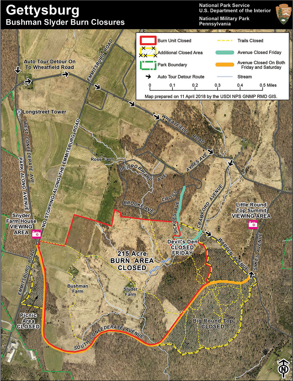 A map of the Bushman farm prescribed fire originally scheduled for April 13-14, 2018.