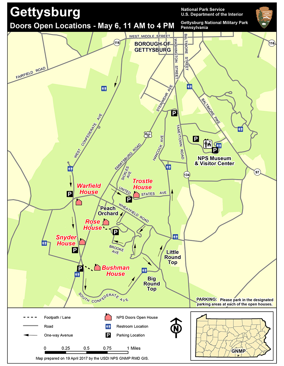 Gettysburg Battlefield Monuments Map