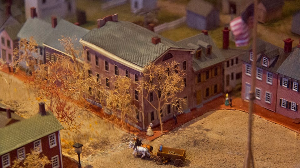 The Wills House from the diorama exhibit of downtown Gettysburg in the Wills House. The Wills House from the diorama exhibit of downtown Gettysburg in the Wills House.