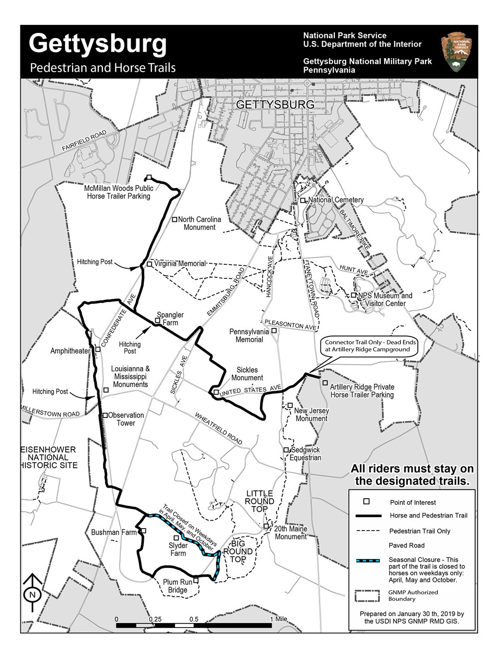 Pedestrian and Horse Trails Map