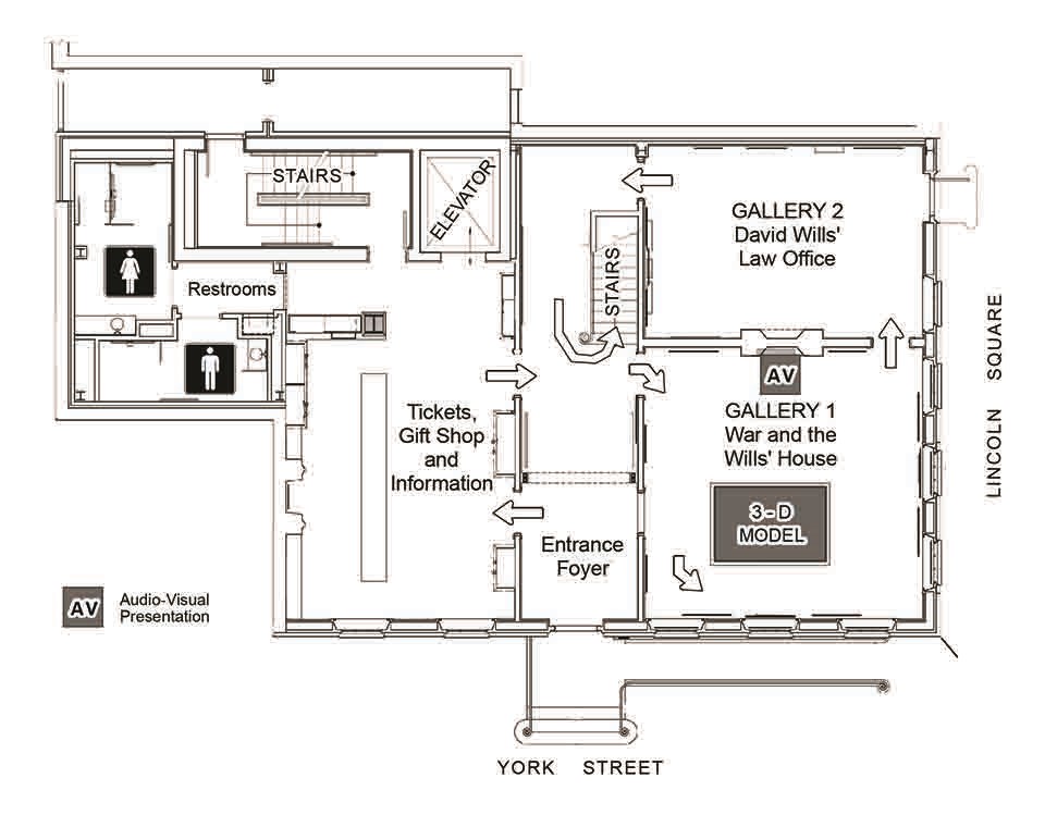 The Wills House first floor plan.