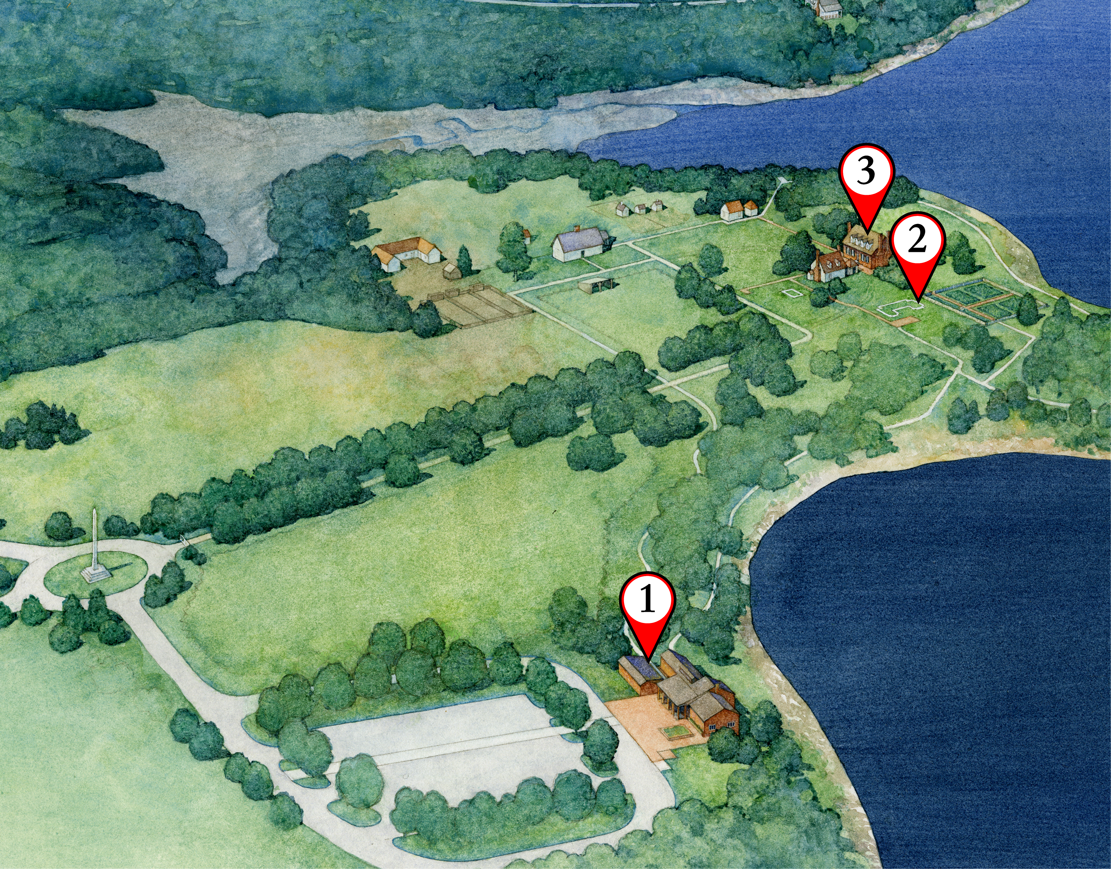 a map that has select points for an audio tour