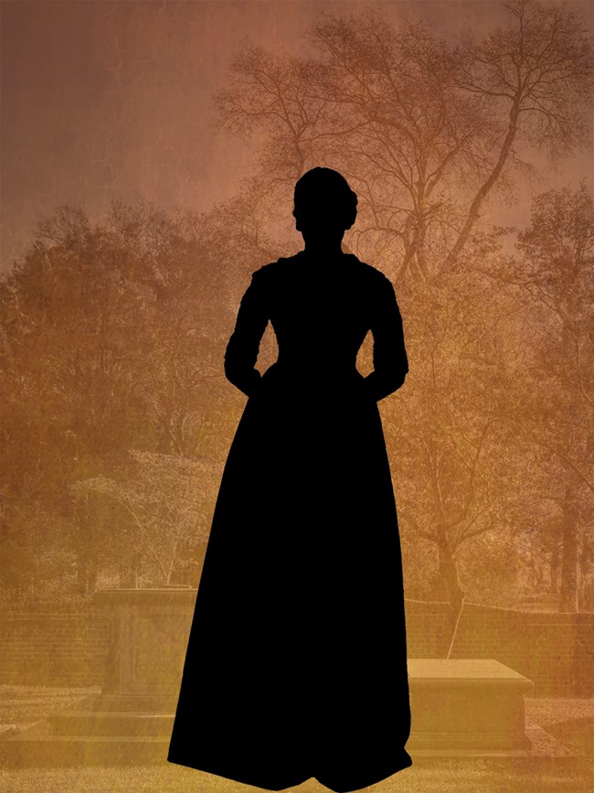 A black silhouette of a woman