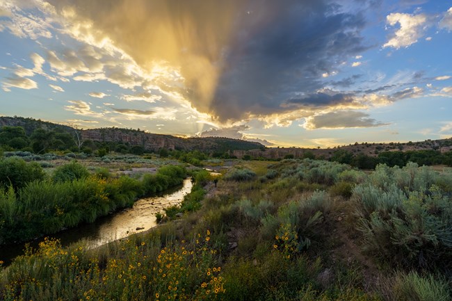 A sunset over the Middle/West fork of the Gila River