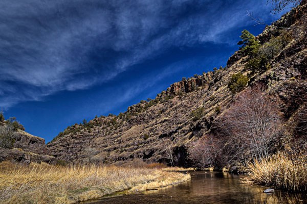 Scenic view up the Middle Fork of the Gila River.