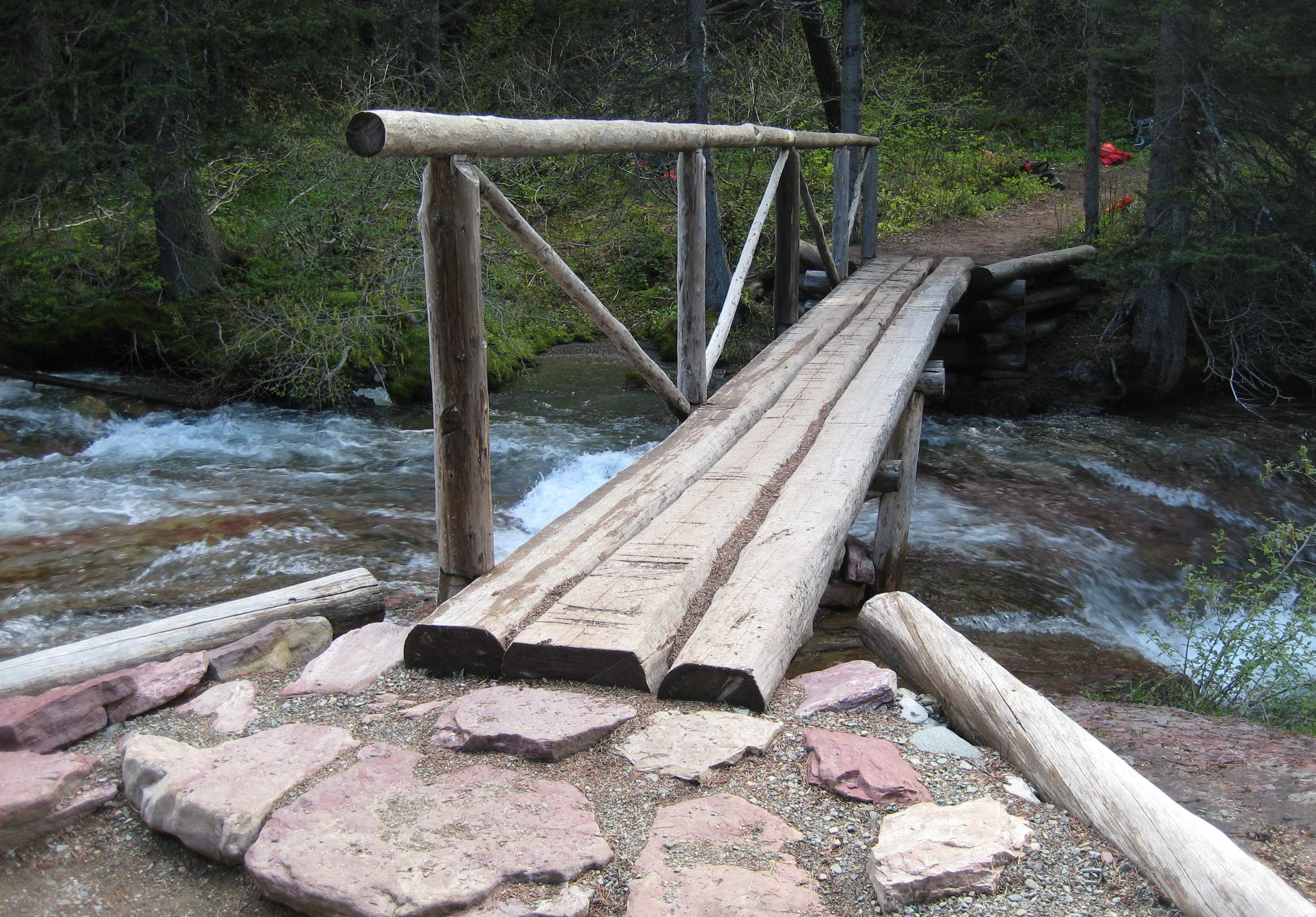 Virginia Falls Bridge looking west